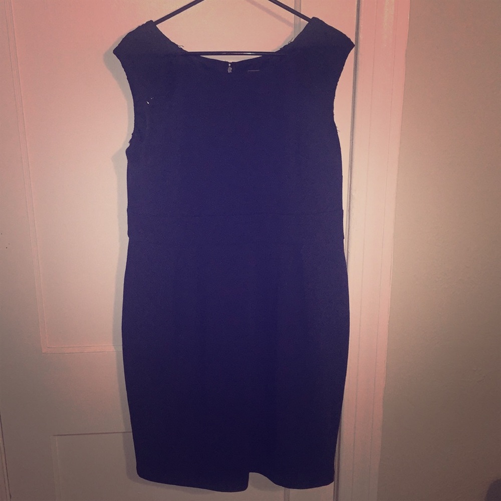 Navy Blue with Lace Shoulder Detail Dress Sz 16